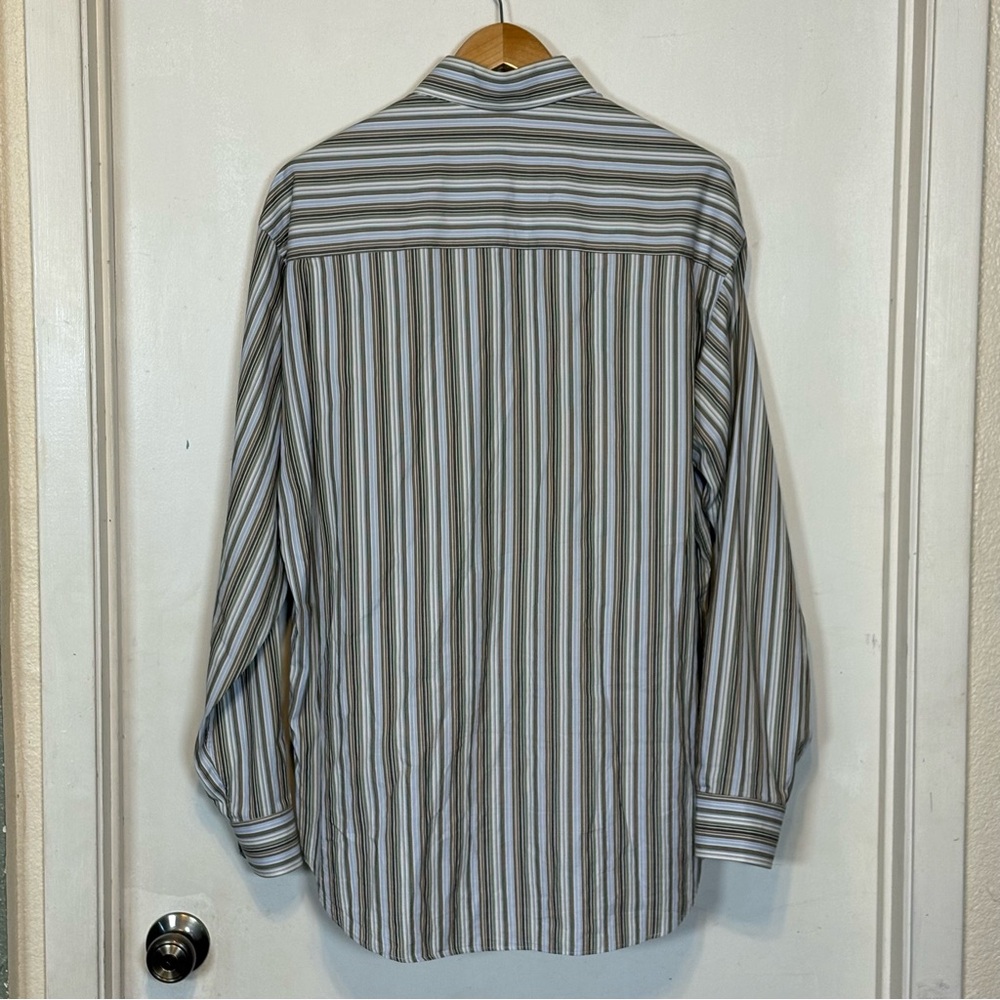 Orme in Portifino Classic Striped Men's Shirt - Brown,Green &,White. Italien L - Picture 7 of 7
